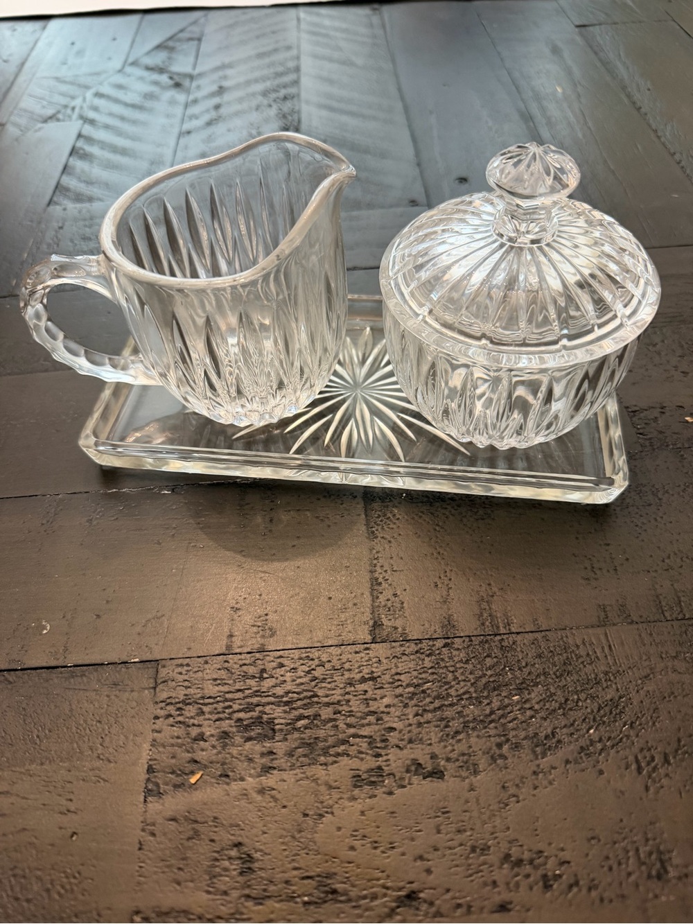 Vintage Princess House Lead Crystal Creamer and Sugar Bowl